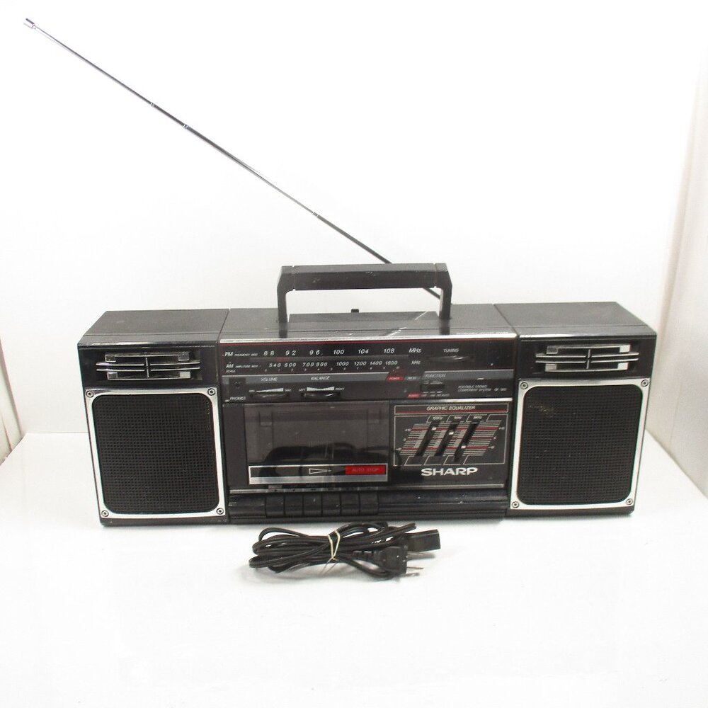 Sharp GF-320C(BK) Boombox Ghettoblaster Working Radio Cassette Deck